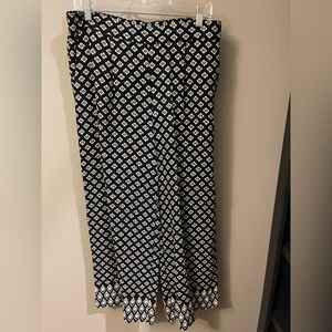 Loft Wide Leg Print Ankle Pants